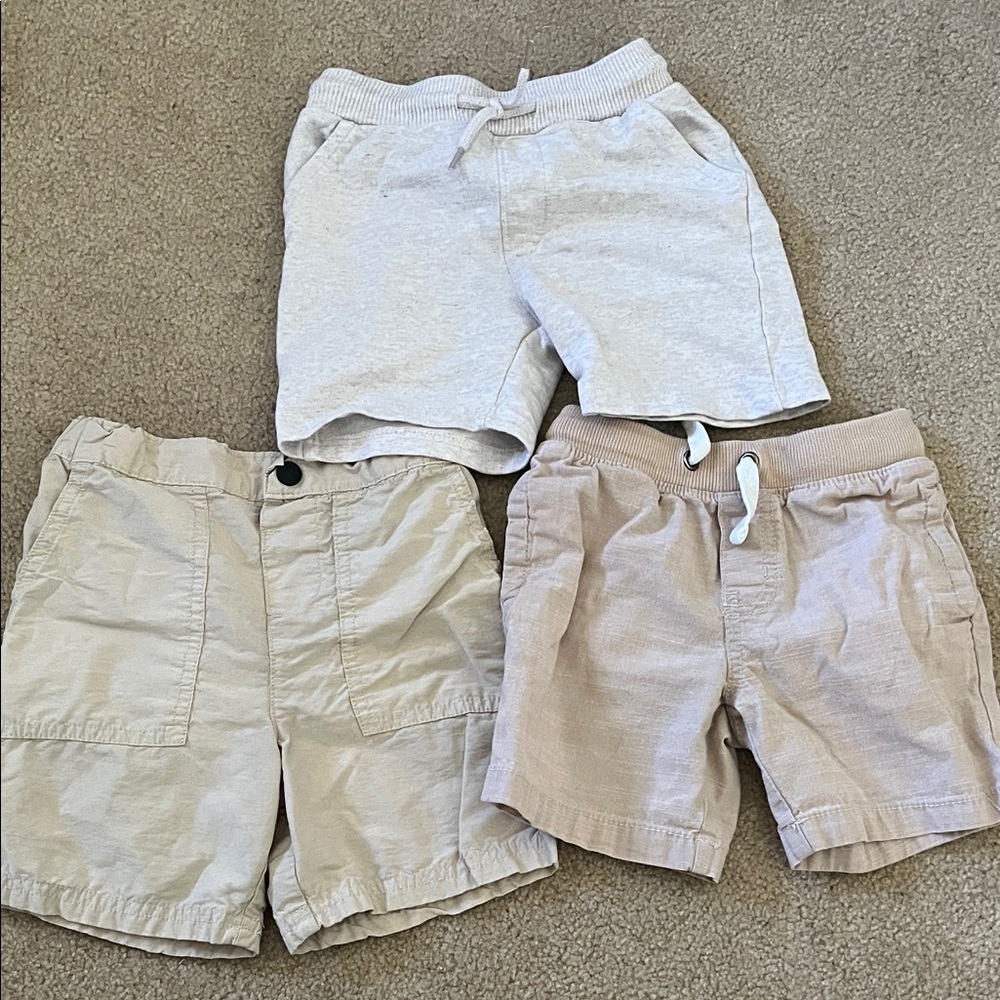 Kids Shorts Trio - Beige, Tan, Cream